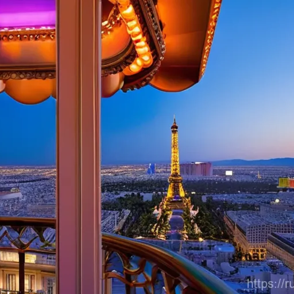 라스베이거스 야경 포인트 - **Prompt 1: Parisian Romance Over Nevada's Desert**
A breathtaking panoramic view from the obser...
