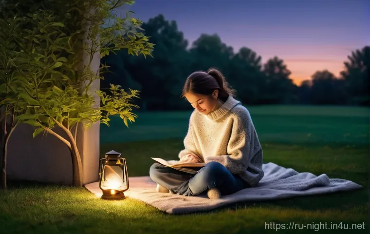 야경이 아름다운 하늘공원 - **Prompt:** A tranquil city park at dusk, transitioning from the golden hour to the soft blue hour. ...